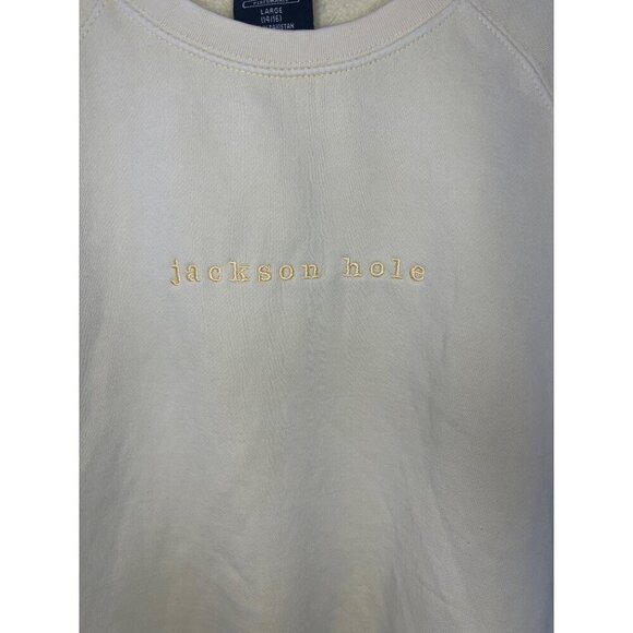 Outfitter Trading Co. Jackson Hole Large Sweatshirt Yellow Cotton Blend - Picture 2 of 4